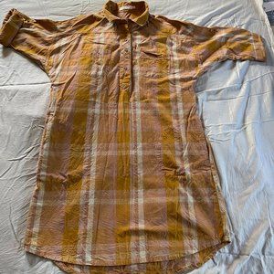 Prana plaid shirt dress or tunic with pockets size Large